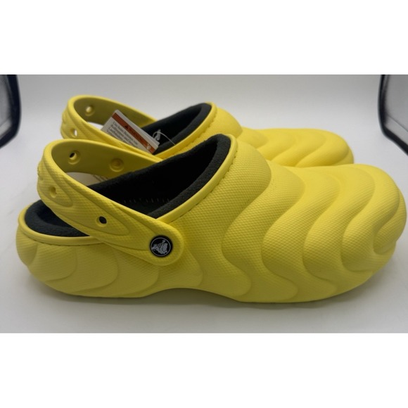 Crocs Classic Lined Overpuff Clogs Cyber Yellow 210059-77J Mens Size 12 - Picture 4 of 9
